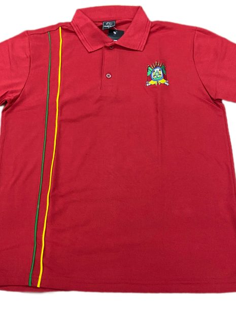 camiseta polo gaúcha masculina vermelha listras