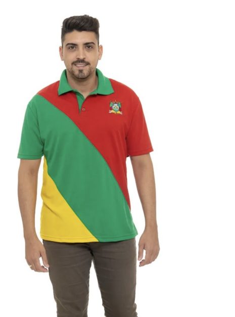 camiseta polo gaúcha masculina bandeira rs