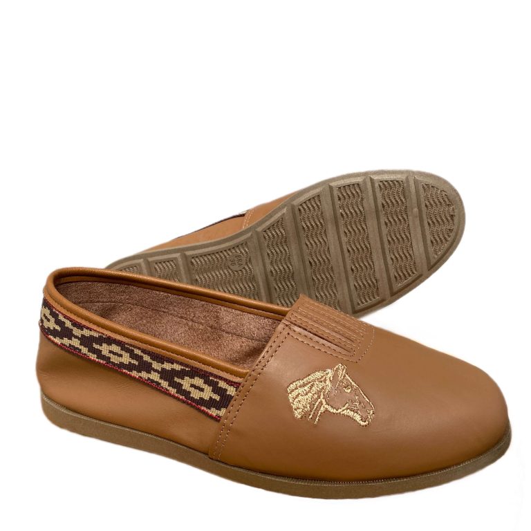 alpargata campeira em couro masculino/feminino mel