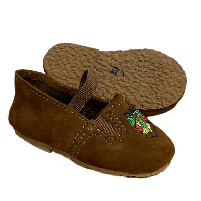 alpargata infantil de couro angonese pardo