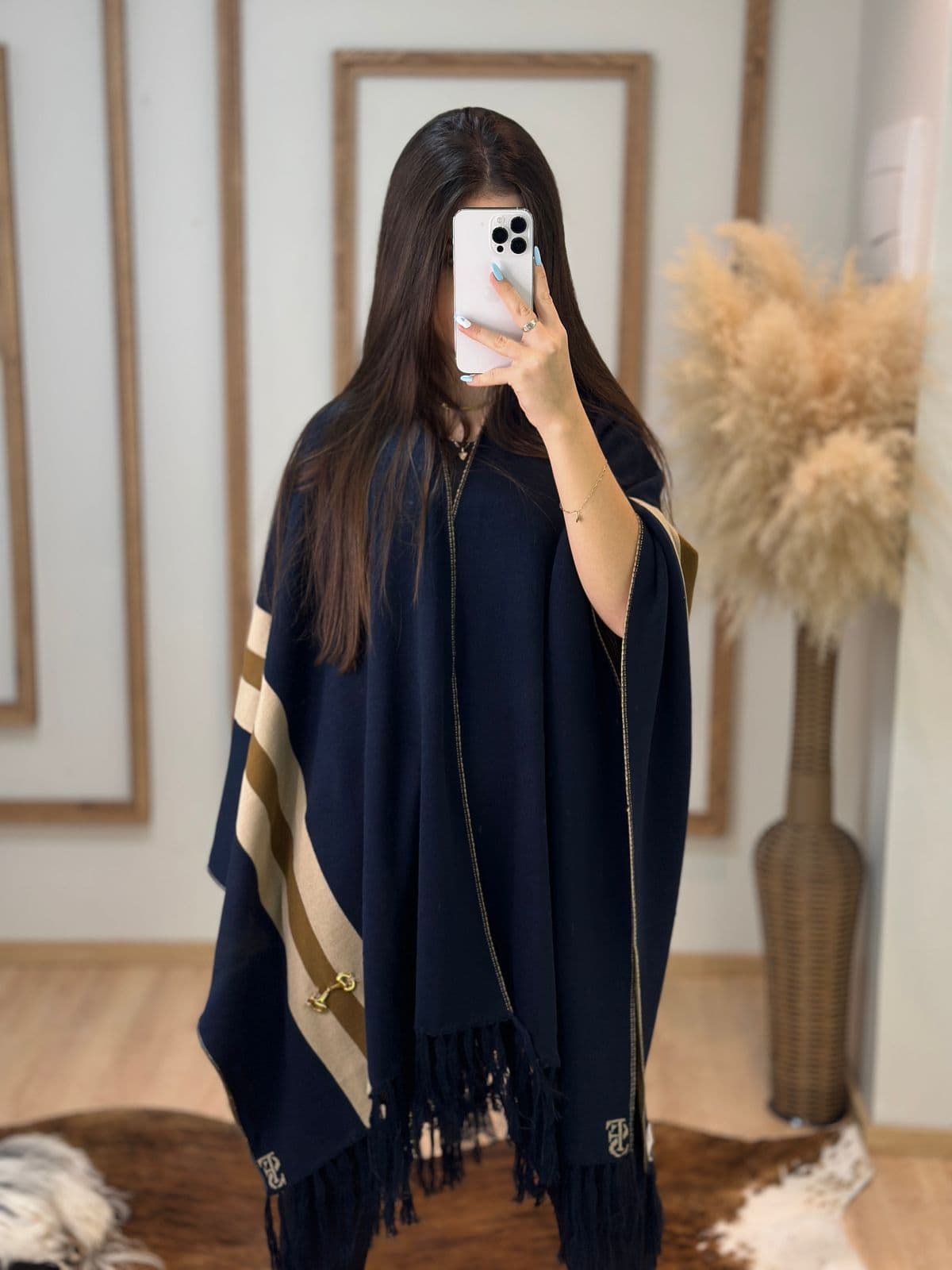 Ruana Feminina Ref 9813 – Azul Marinho - Lojas Galpão Gaúcho