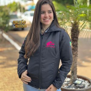 jaqueta feminina impermeável vira colete preto