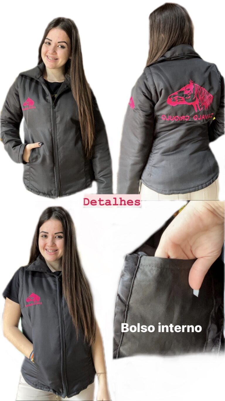 jaqueta feminina impermeável vira colete preto jaqueta feminina impermeável vira colete preto