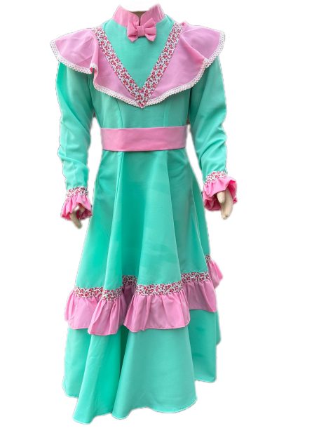 vestido de prenda infantil verde claro ref 9270 – tamanho 4