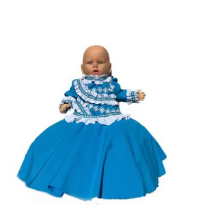 vestido de prenda infantil azul ref 1076 tamanho 6 meses